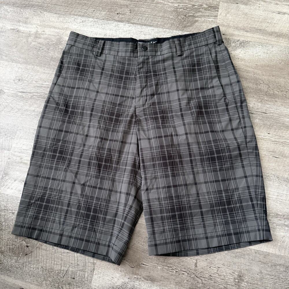 NIKE GOLF Shorts Mens Sz 34 Tour Performance Dri-FIT Tech Stretch Wicking Plaid